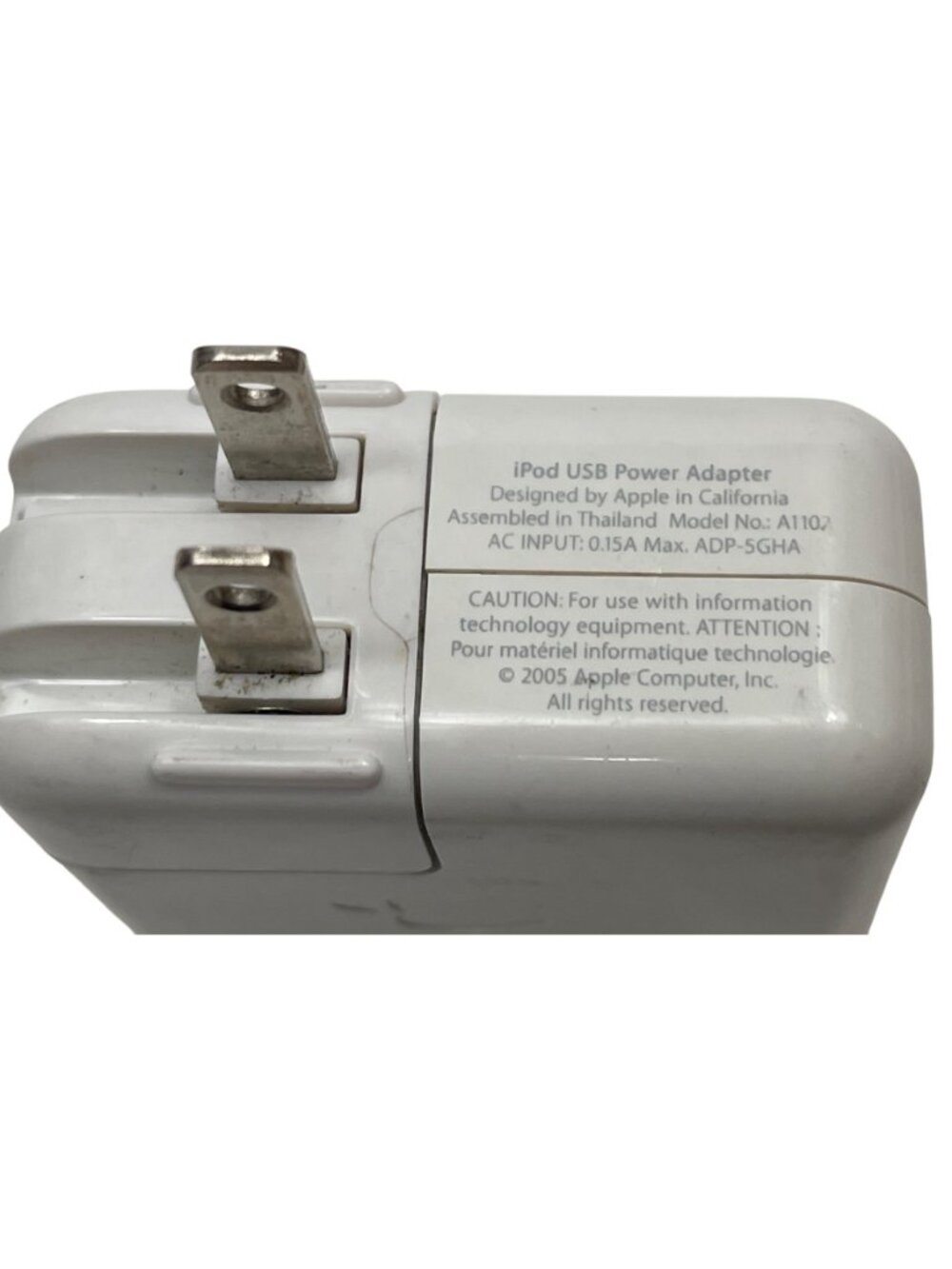 Apple iPod USB Power Adapter A1102 5V 1A White 2005 Model Compact Charger A28 - Picture 4 of 4